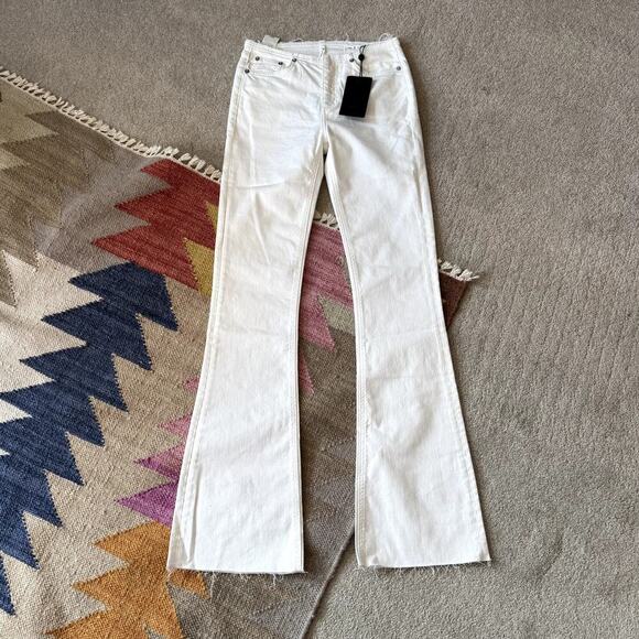 NEW Rag & Bone Kinsley Low Rise Flare White Women's Size 23 New - Picture 5 of 7